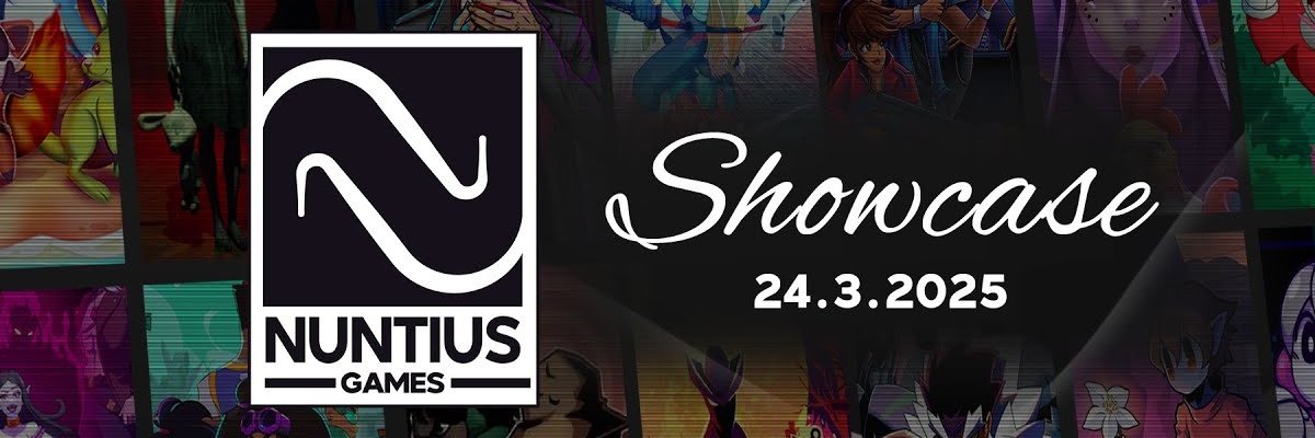 O logo da Nuntius Games e a data em que aconteceu o último Nuntius Games Showcase, no ano passado.