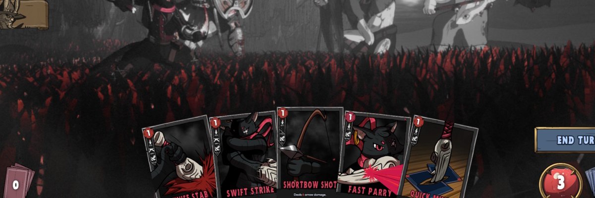 Gameplay de Rogue Reigns mostrando as cartas na mão, a HUD que aparece para os jogadores